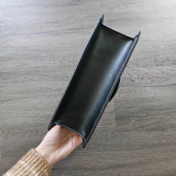 KAYLA + AVA Black Vegan Leather Miranda Mini Crossbody Bag Purse NWT - Picture 8 of 11